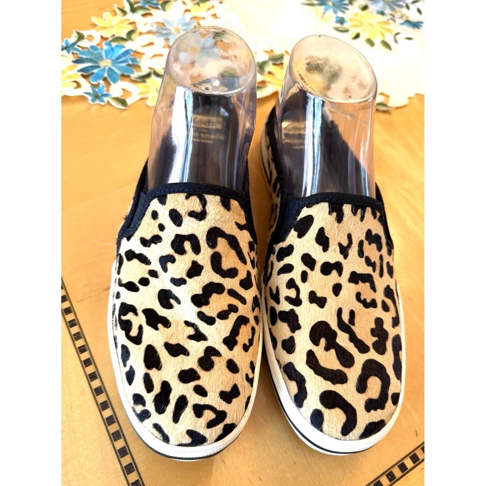 KEDS Kate Spade New York Size 8 Leopard Print Slip On Mule Shoes Calf Hair Upper